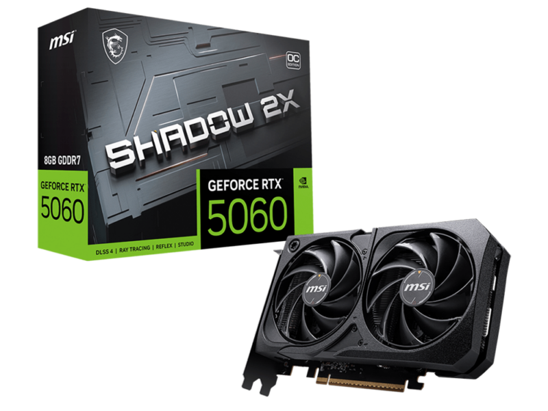 8GB GDDR7 GeForce RTX 5060ti MSI Shadow Graphics Card
