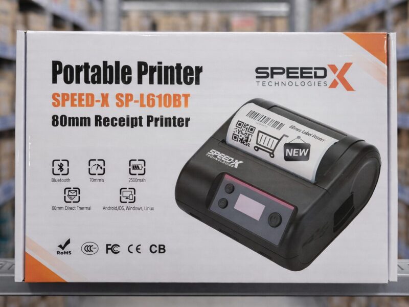 Speed X SP-L610BT ~ 3 inch<br />Receipt & Label Printer<br />( Bluetooth + Battery )