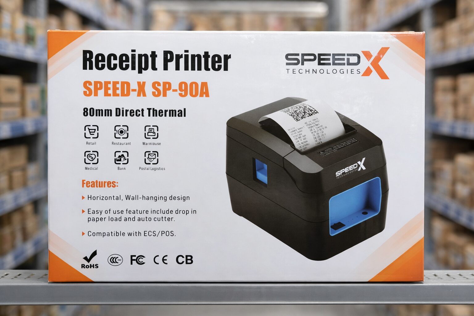 Speed X SP-90A<br/>Thermal Receipt Printer<br/>( USB + WIFI + Bluetooth)