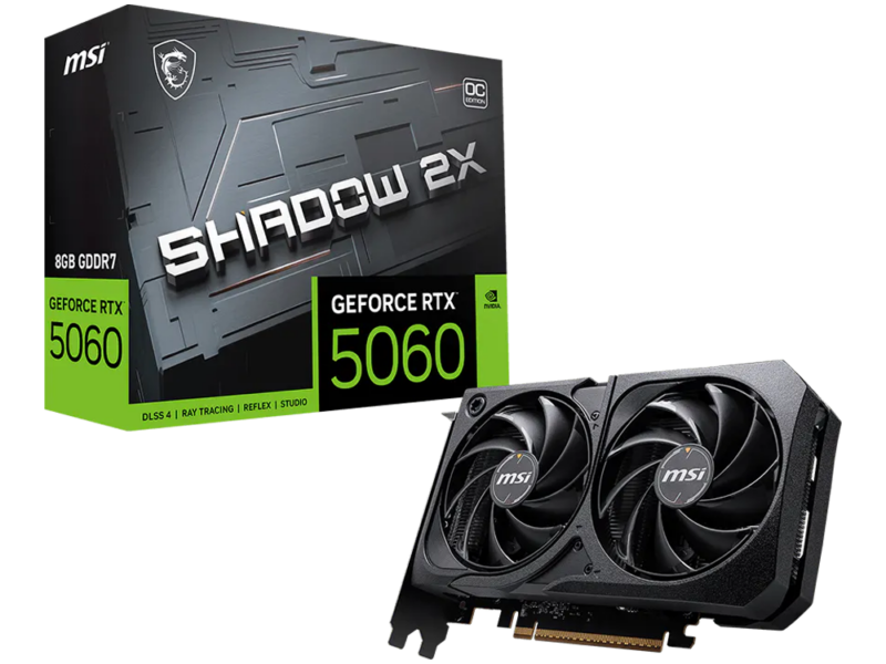 8GB MSI GeForce RTX™ 5060 Shadow 2X Black Graphics Card