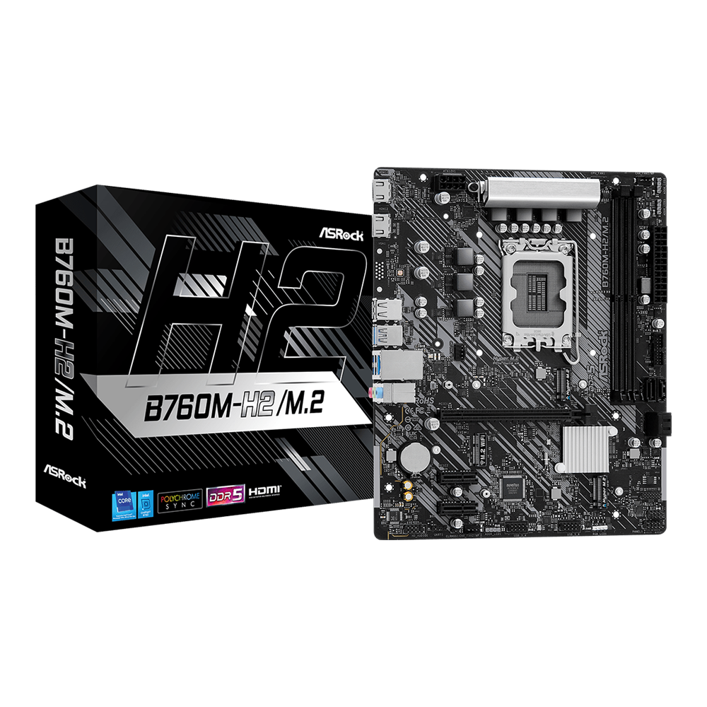 Asrock B760M-H2/M.2, DDR5, LGA1700 Motherboard