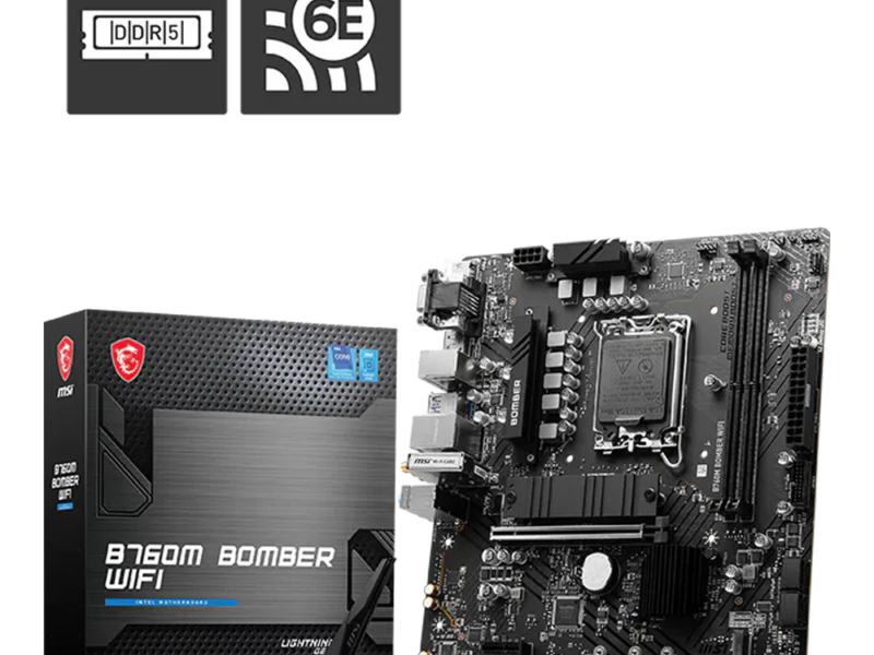 MSI B760M Bomber Wifi, DDR5, LGA1700 Motherboard
