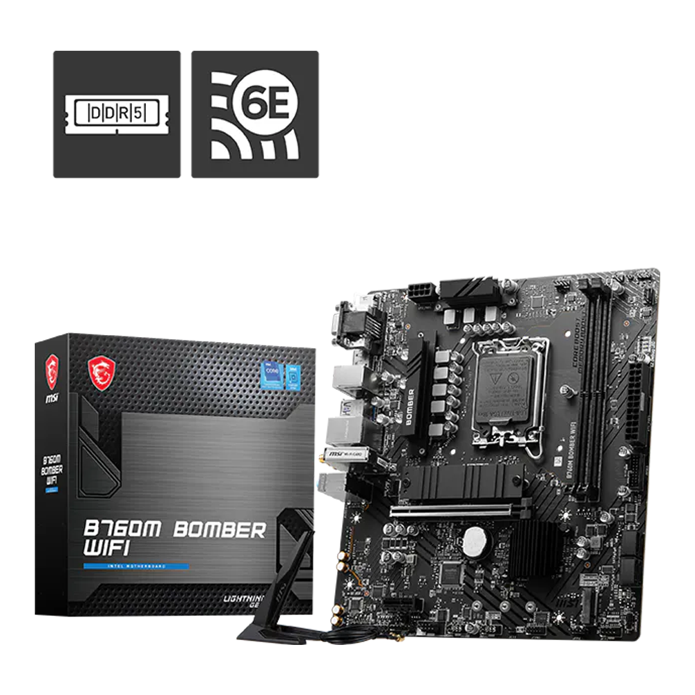 MSI B760M Bomber Wifi, DDR5, LGA1700 Motherboard
