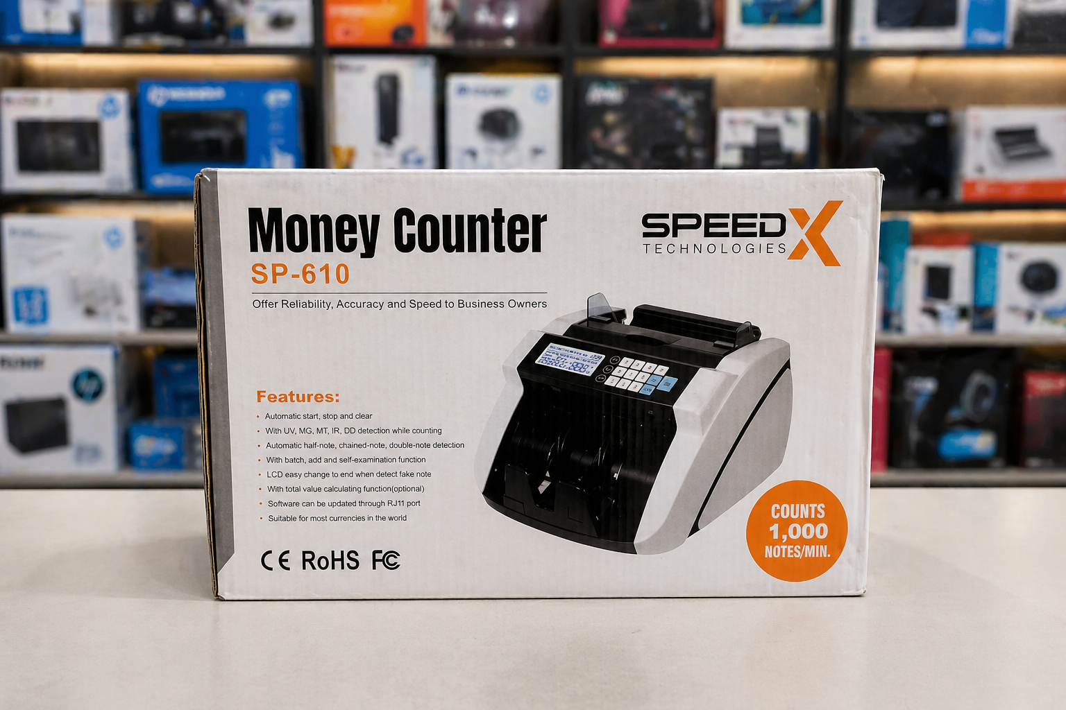 Speed-X SP-610, Advanced Cash Counter Machine with Fake Note Detection