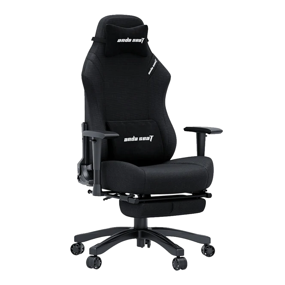 AndaSeat Gaming Chair Luna Pro with Footrest ( (Black Fabric)
