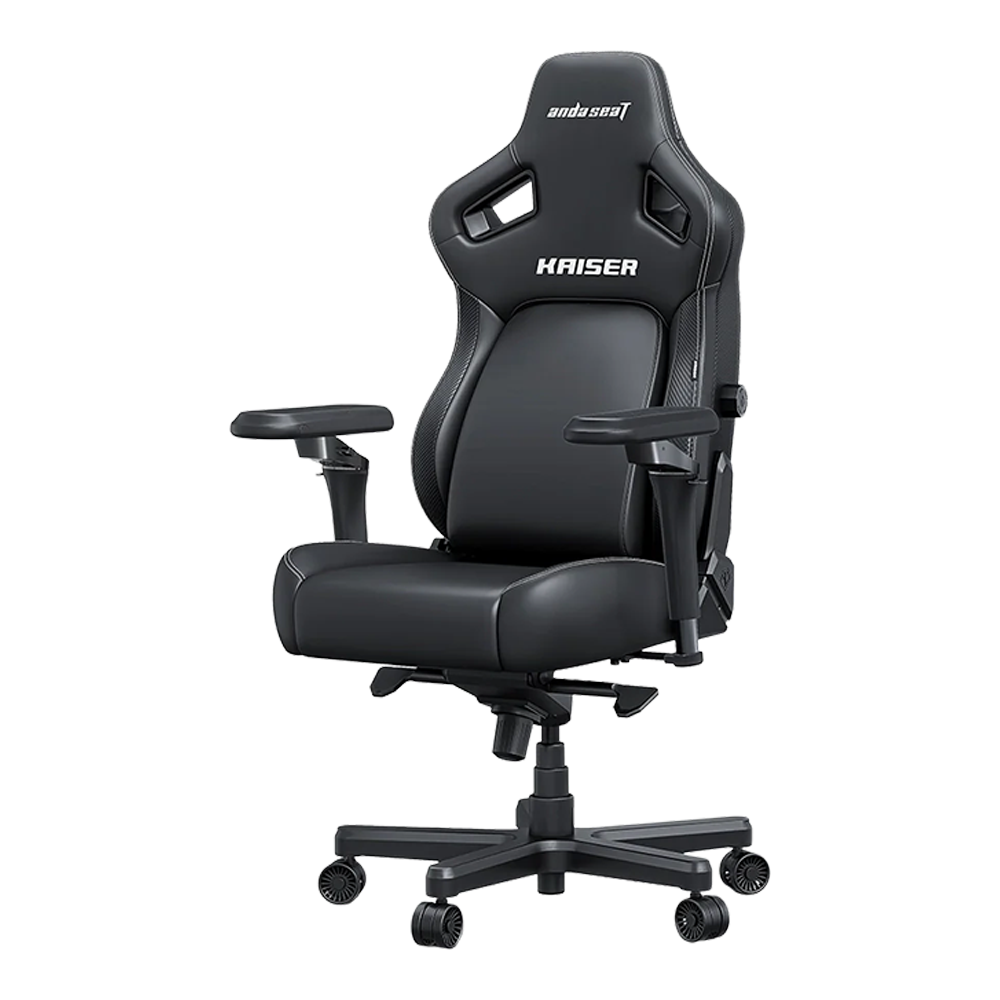 AndaSeat Kaiser 4 XL V2 Leather Gaming Chair  (Elegant Black)