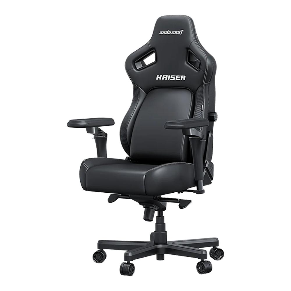 AndaSeat Kaiser 4 XL V2 Leather Gaming Chair  (Elegant Black)