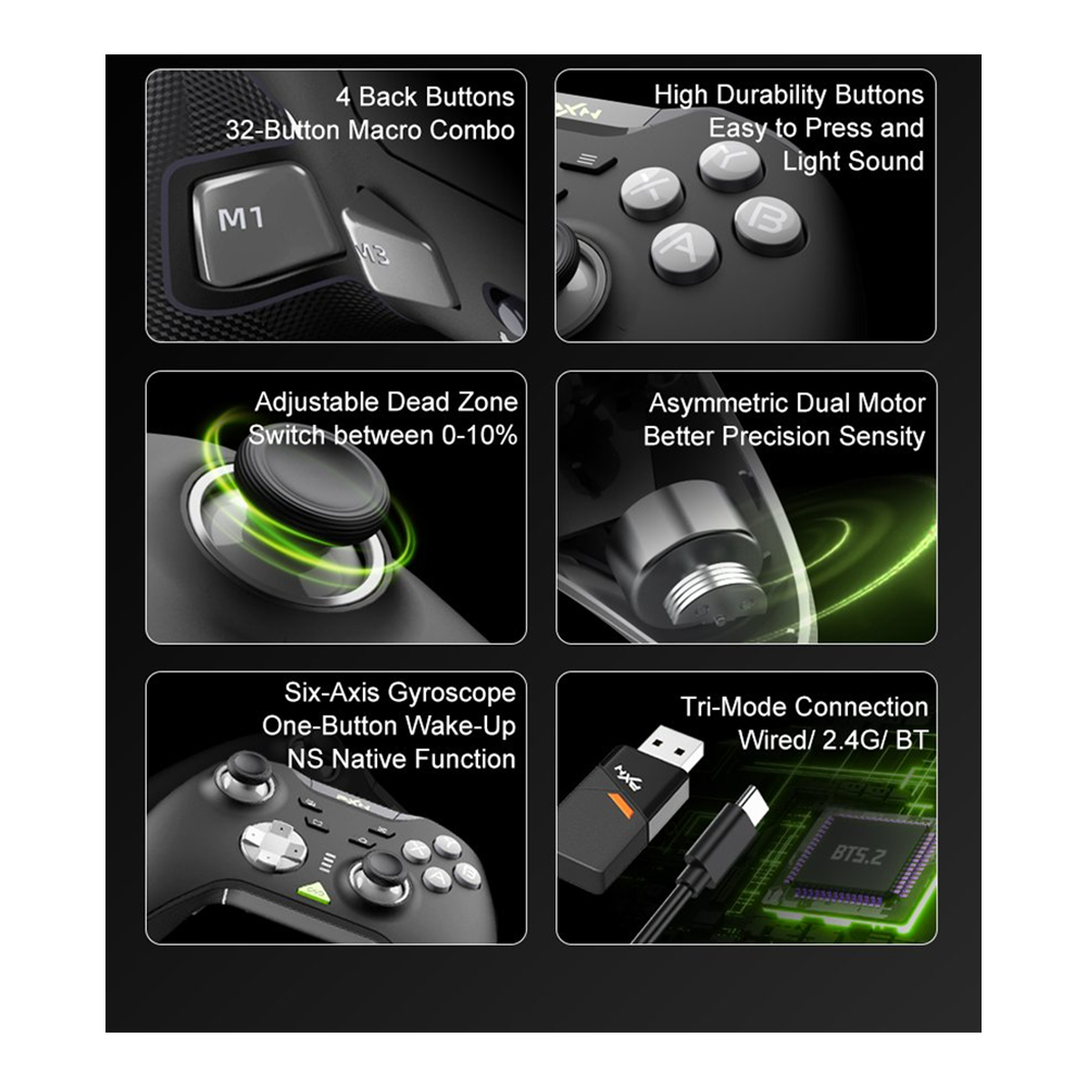 PXN-P5, Wireless Gaming Controller with Dual Vibration - Image 4