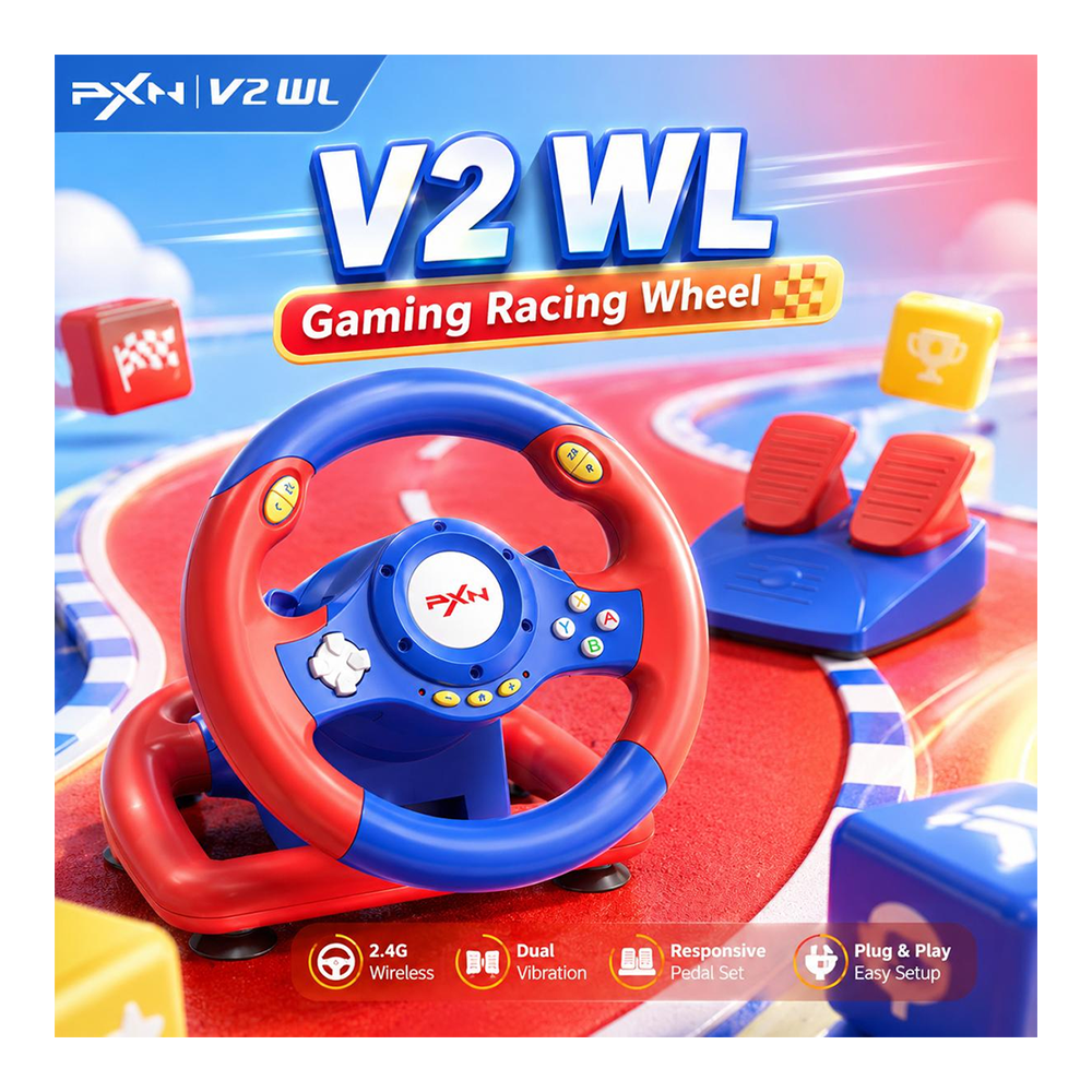 PXN V2 WL Wireless Steering Wheel Racing Simulator - Image 2