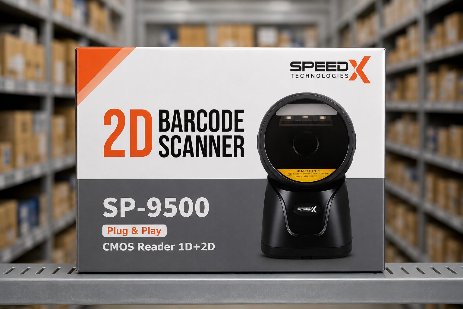 Speed X SP-9500<br />Desktop Barcode Scanner<br />( 1D ~ 2D ~ QR )