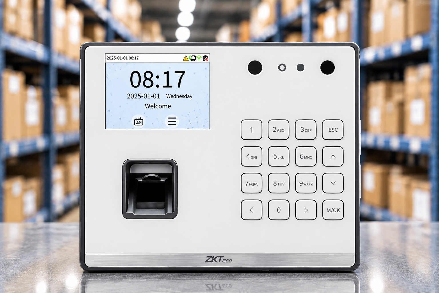 Zkteco SenseFace M2F-LR<br/>Attendance Machine<br/>( Finger Print + Face + WIFI )