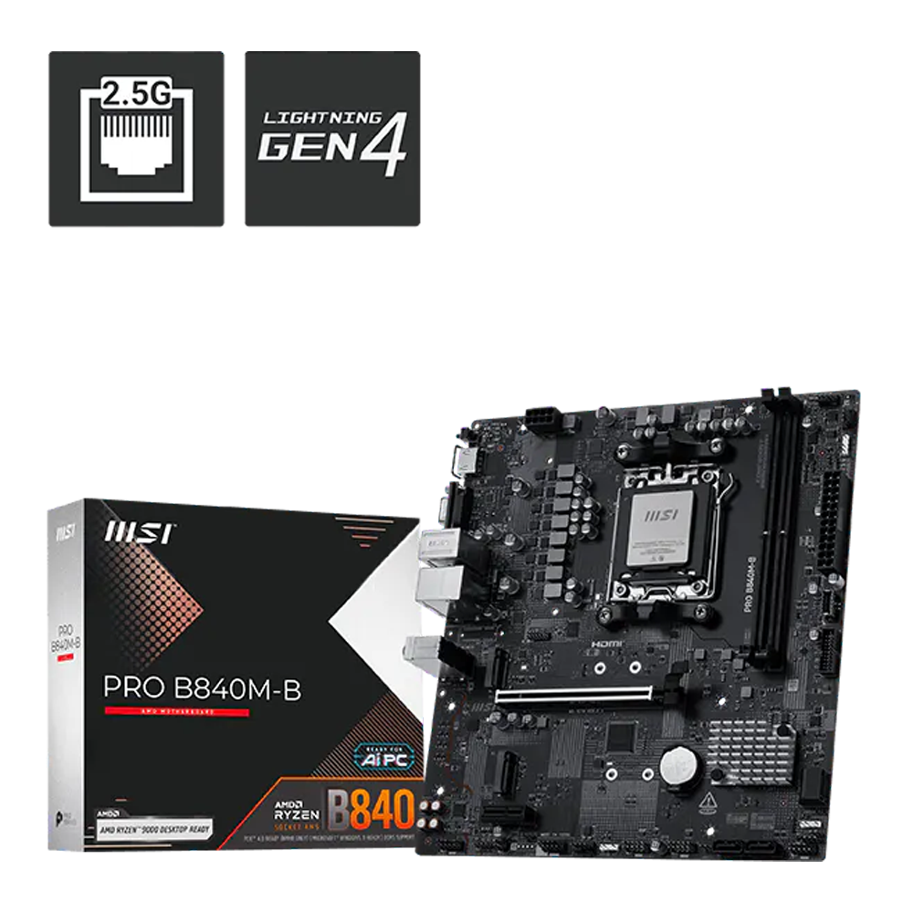 MSI Pro B840M-B DDR5 Gaming Motherboard