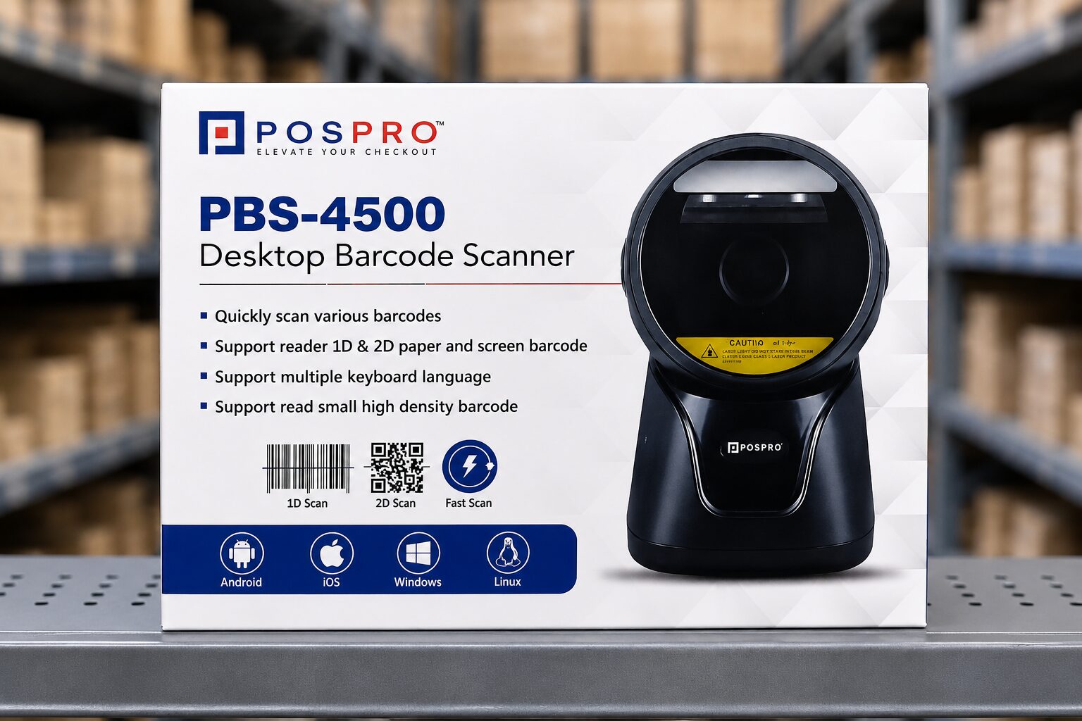 Posspro PBS-4500<br/>Desktop Barcode Scanner<br/>( 1D ~ 2D ~ QR )