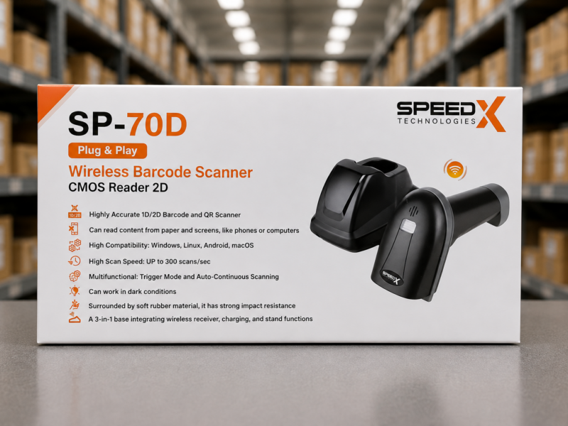 Speed X SP-70D<br />Wireless Barcode Scanner<br />( 1D ~ 2D ~ QR )
