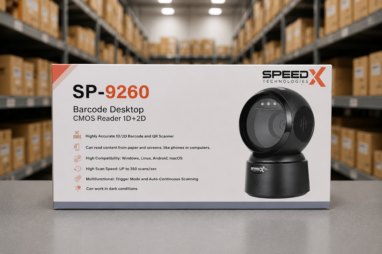 Speed X SP-9260<br/>Desktop Barcode Scanner<br/>( 1D ~ 2D ~ QR )