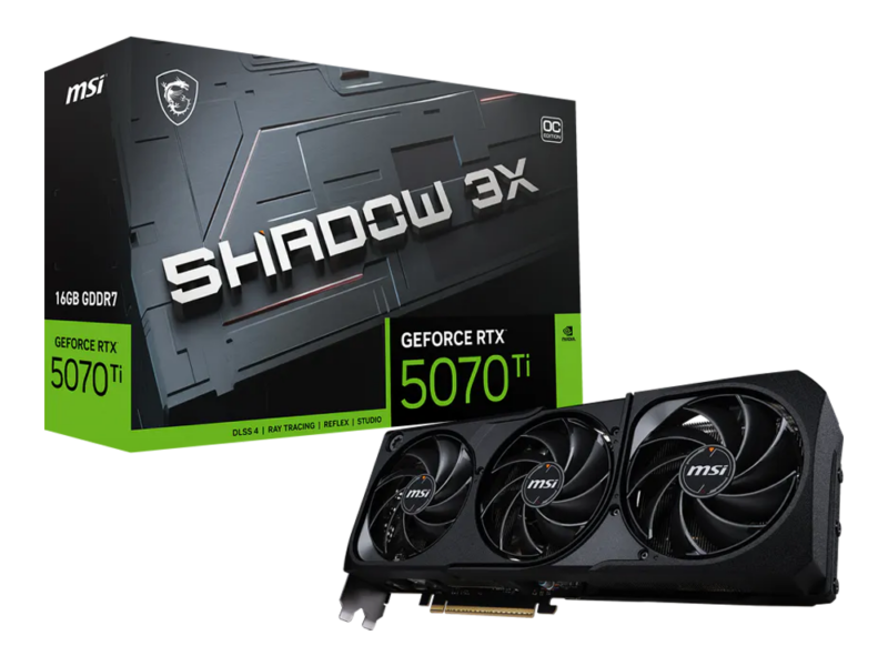 16GB MSI GeForce RTX 5070 TI SHADOW 3X 16G OC Graphics Card