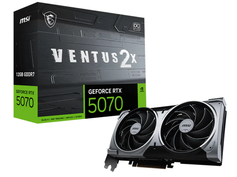 12GB MSI GeForce RTX™ 5070 12G VENTUS 2X OC Graphics Card