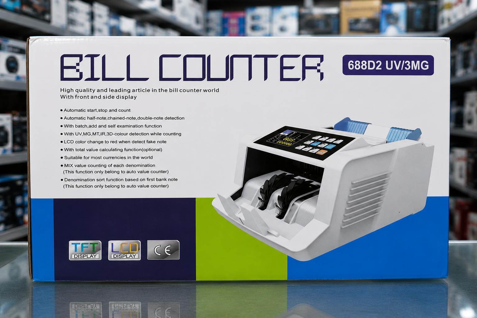 688D2 UV/3MG<br/>Cash Counting Machine<br/>Fake Note Detection