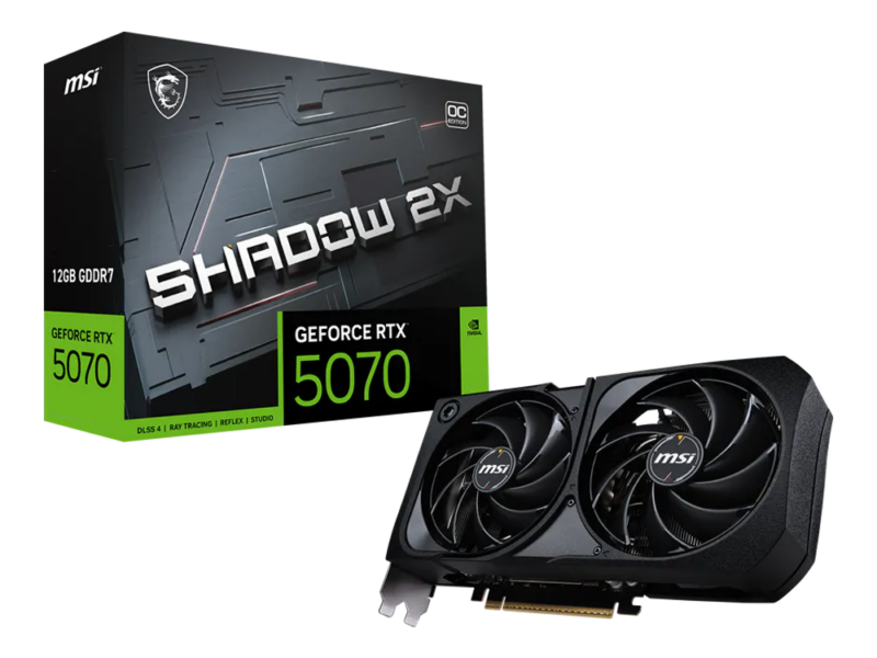 12GB MSI GeForce RTX 5070 SHADOW 2X 12G OC Graphics Card