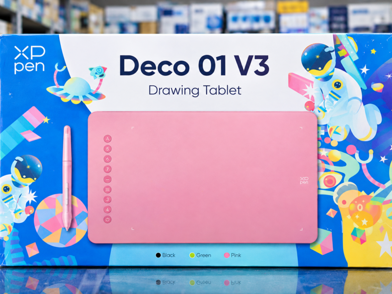 XP-Pen Deco 01 V3 Pink<br />Graphics Pen Tablet<br />( 10″ x 6.25″ )