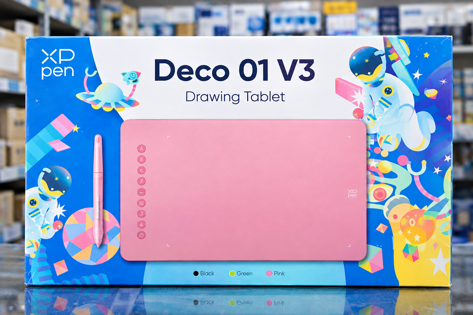 XP-Pen Deco 01 V3 Pink<br/>Graphics Pen Tablet<br/>( 10″ x 6.25″ )
