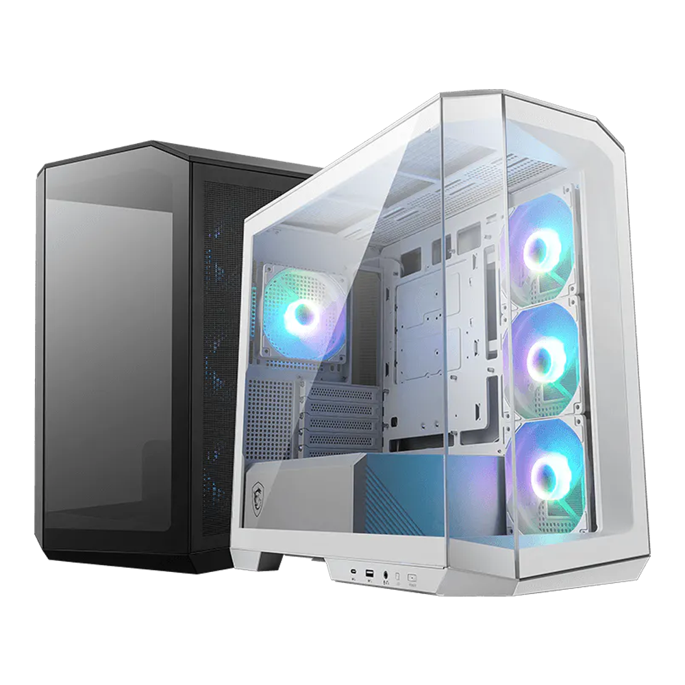 MSI Mag Pano M100R M-ATX Gaming Case - Black / White
