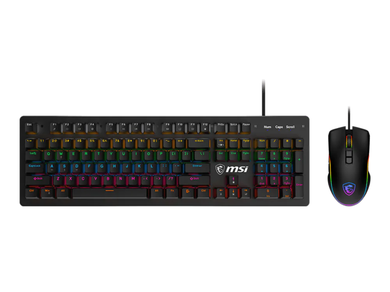 MSI Forge GK300 – Blue Switches Wired Gaming Combo Keyboard & Mouse (Black)