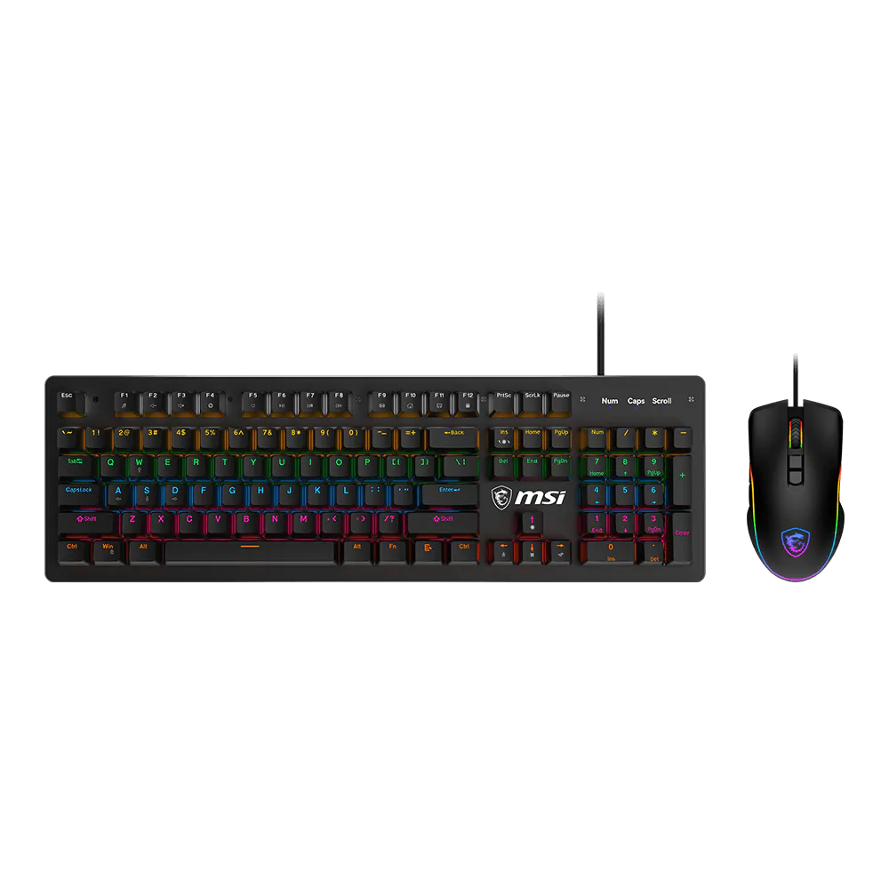 MSI Forge GK300 - Blue Switches Wired Gaming Combo Keyboard & Mouse (Black)