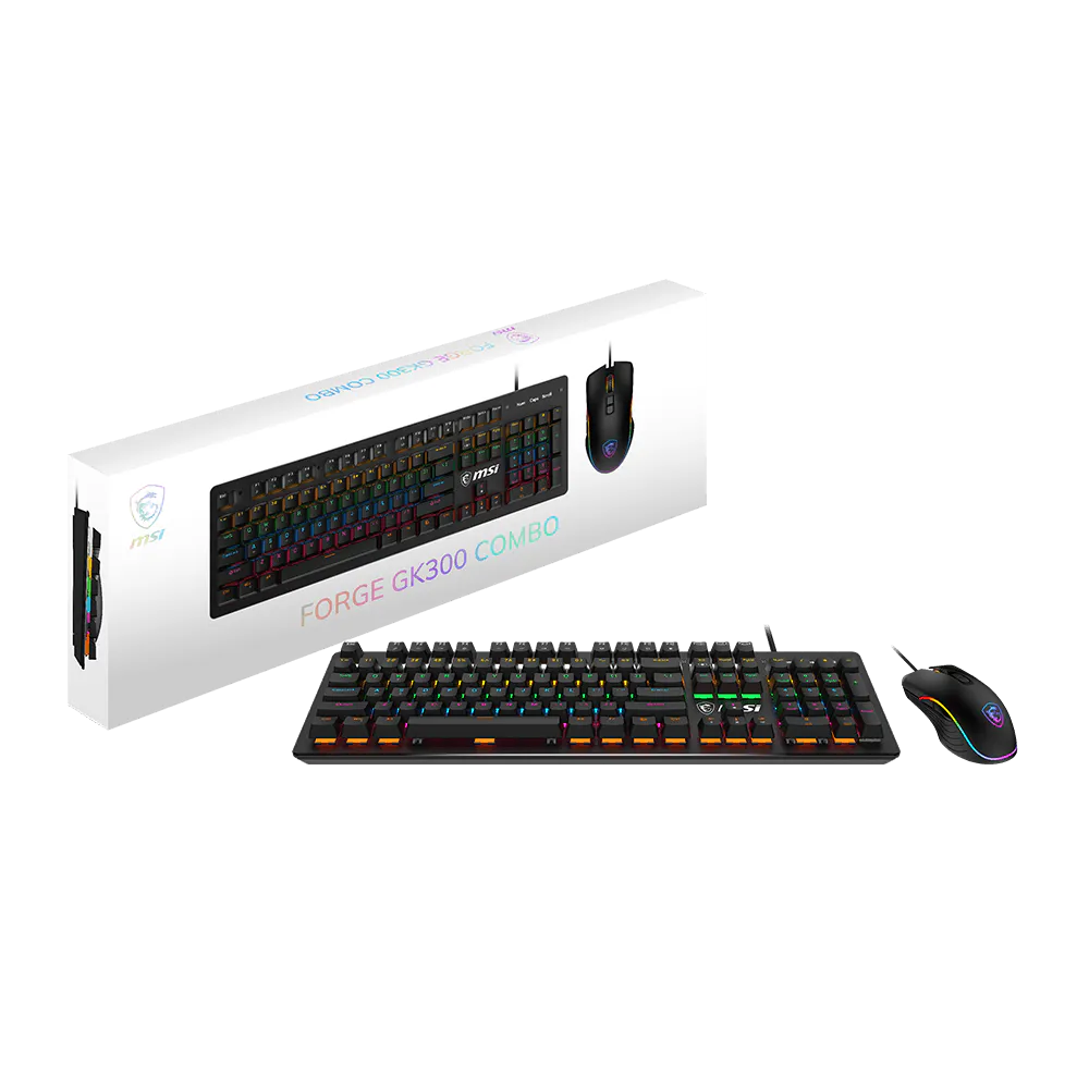 MSI Forge GK300 - Blue Switches Wired Gaming Combo Keyboard & Mouse (Black) - Image 5