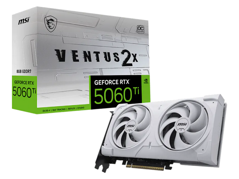 8GB MSI GeForce RTX™ 5060 Ti 8G VENTUS 2X OC White Plus Graphics Card