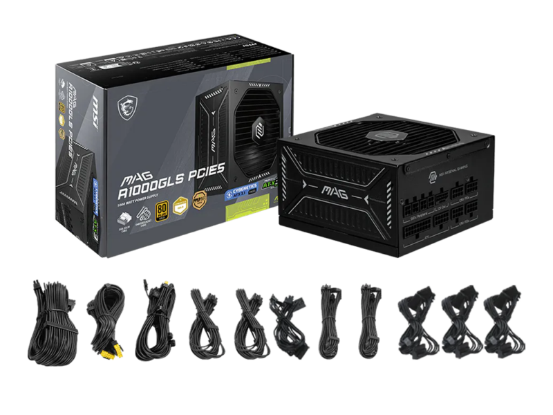 1000w MSI MAG A1000GLS PCIE5 Power Supply 80+ (Gold) - image 2