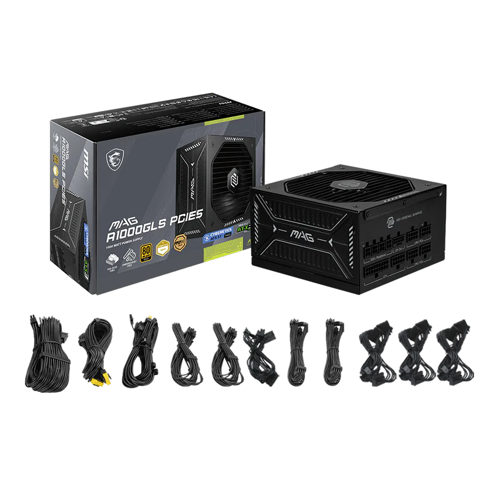 1000w MSI MAG A1000GLS PCIE5 Power Supply 80+ (Gold) - Image 2