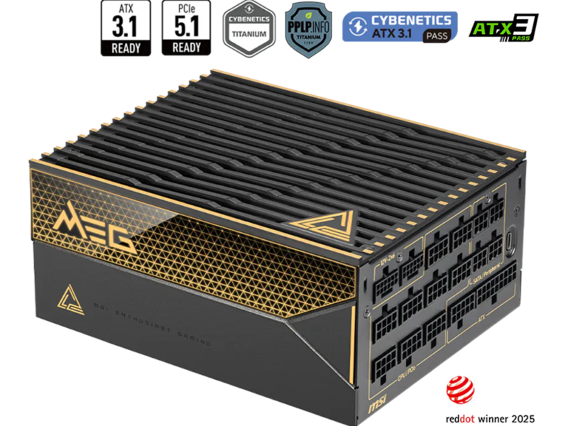 1600w MSI MEG Ai1600T PCIE5 Power Supply 80+ (Titanium)