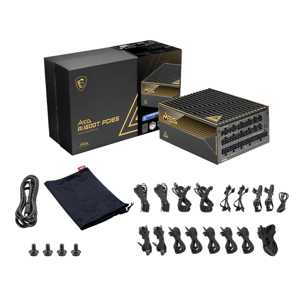 1600w MSI MEG Ai1600T PCIE5 Power Supply 80+ (Titanium) - Image 5