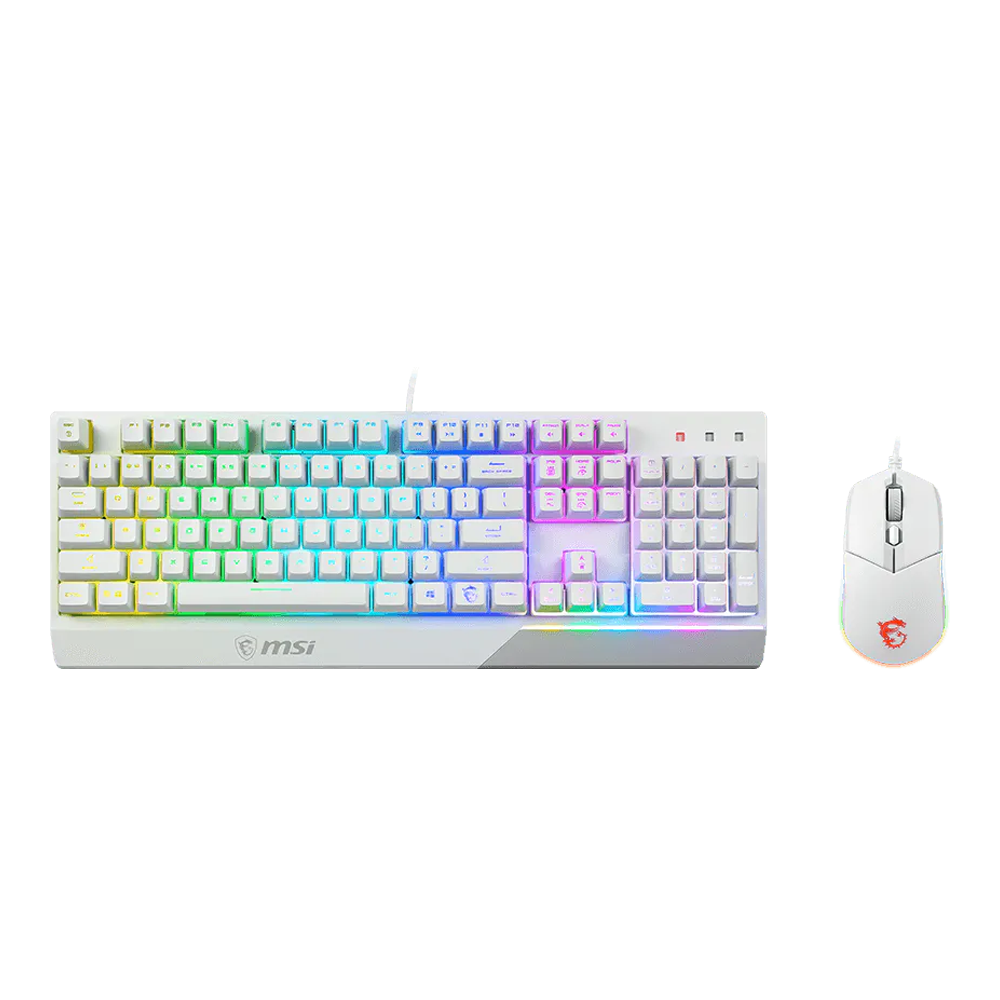 MSI Vigor GK30 Wired Gaming Combo Keyboard & Mouse (White)