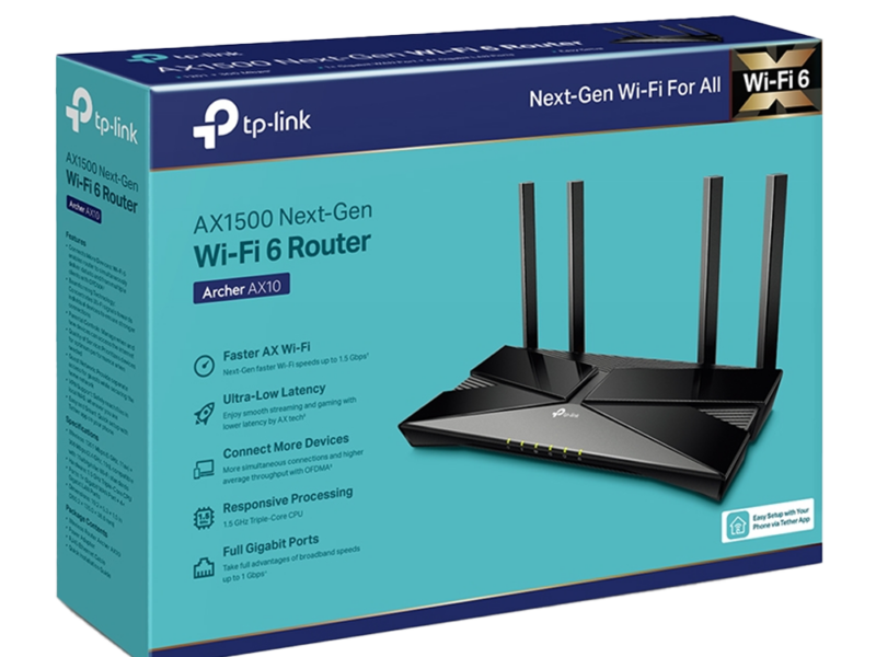 Tp-Link Archer AX10, AX1500 Dual Band Wi-Fi 6 Router