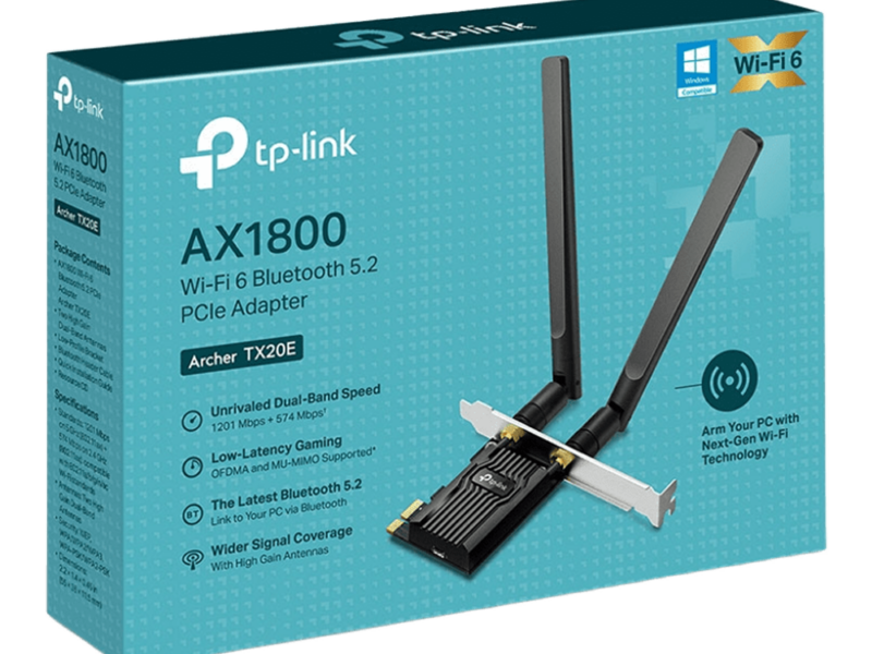 Tp-Link Archer TX20E – AX1800 Wi-Fi 6 Bluetooth 5.2 PCIe Adapter