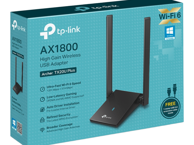 Archer TX20U Plus – AX1800 Dual Antennas High Gain Wireless USB Adapter