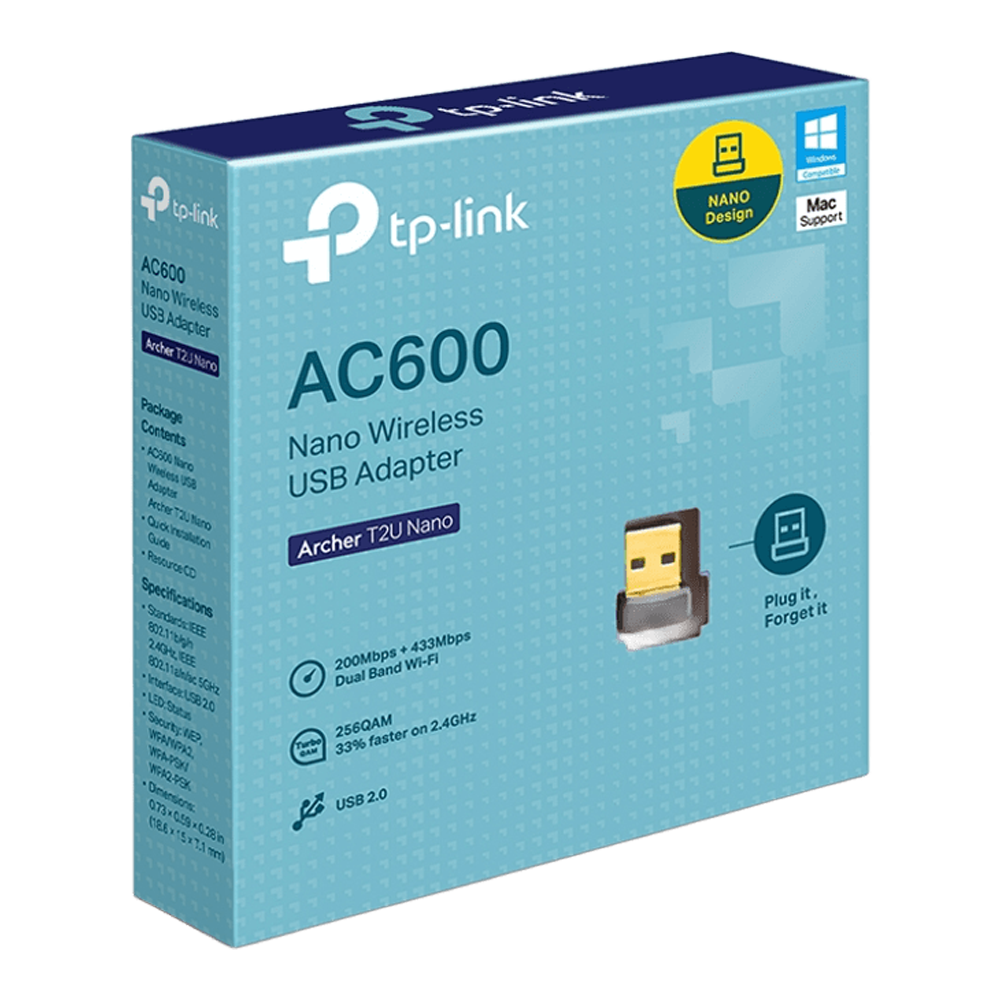 Tp-Link Archer T2U Nano - AC600 Wireless USB Adapter