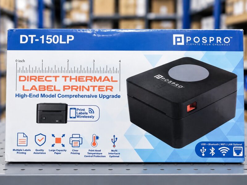 POSPRO DT-150LP 4” Direct Thermal Label Printer <br>(USB + Bluetooth)