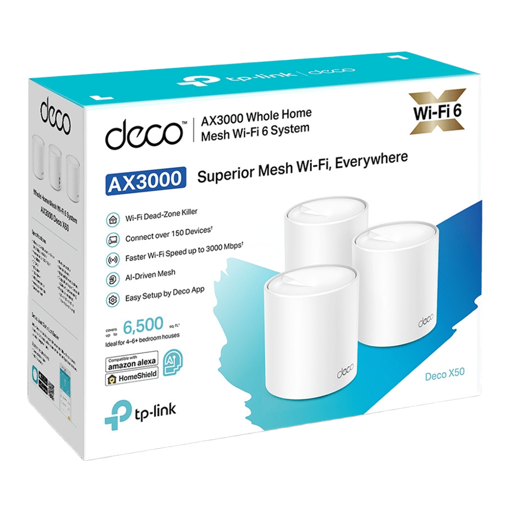 TP-Link Deco X50 AX3000 Whole Home Mesh Wi-Fi 6 System (3-Pack)