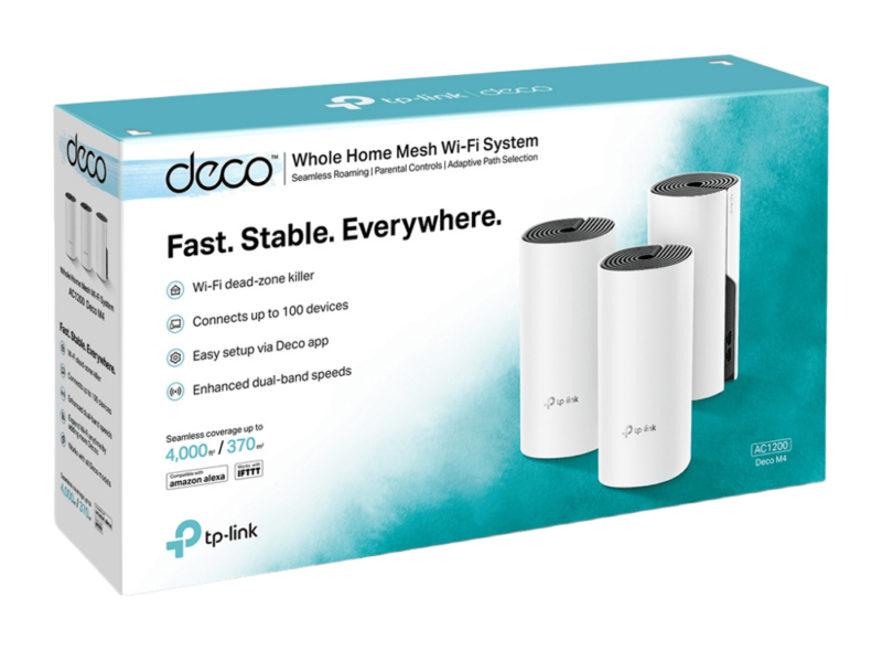 TP-Link Deco M4 (3-pack) AC1200 Whole Home Mesh Wi-Fi System