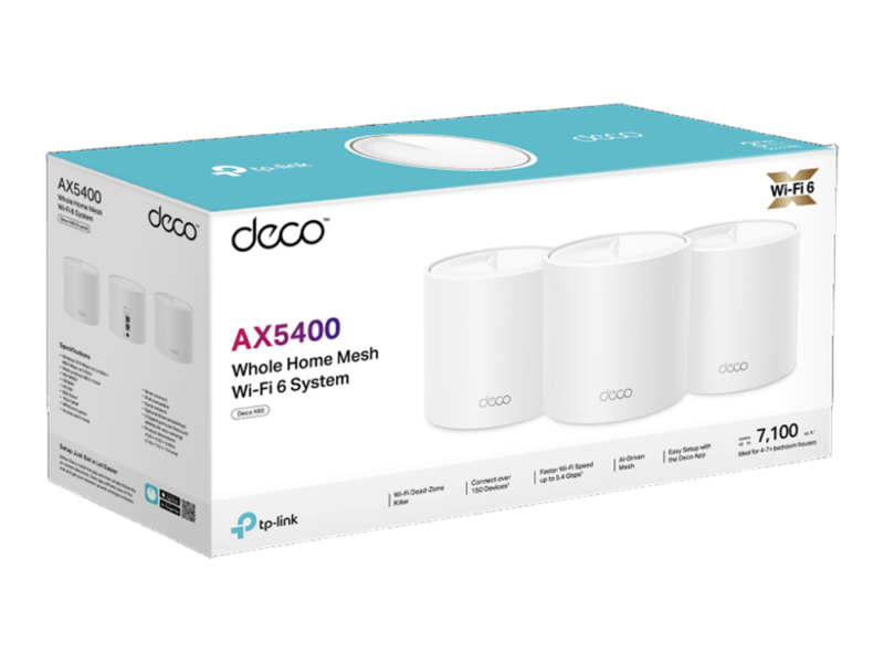 TP-Link Deco X60 AX5400 Whole Home Mesh Wi-Fi 6 System (3-Pack)