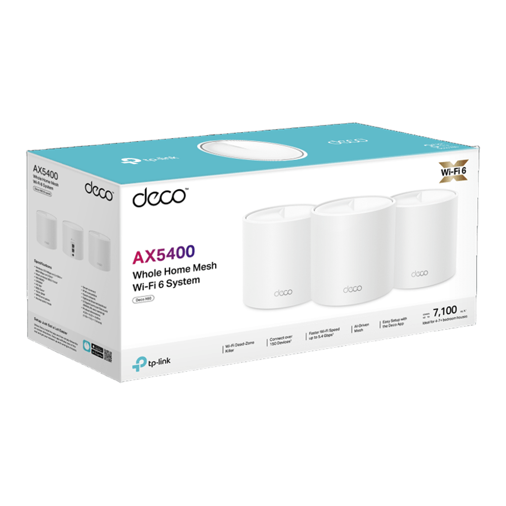 TP-Link Deco X60 AX5400 Whole Home Mesh Wi-Fi 6 System (3-Pack)