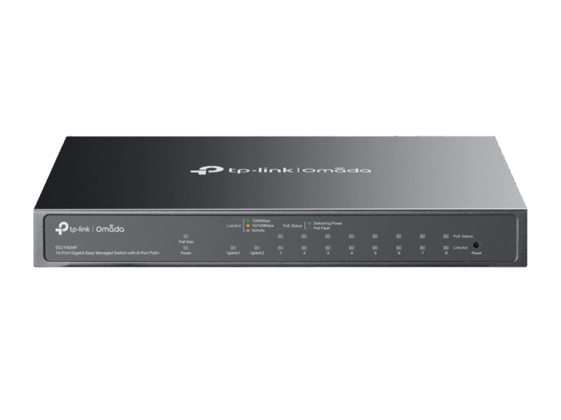 TP-Link ES210GMP Omada 10-Port Gigabit Easy Managed Switch with 8-Port PoE+