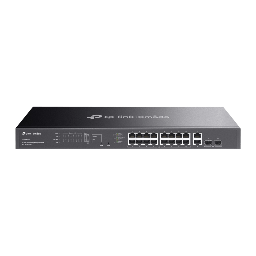 TP-Link ES220GMP Omada 20-Port Gigabit Easy Managed Switch with 16-Port PoE+