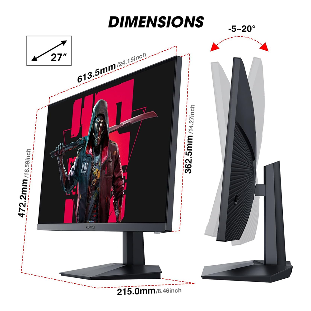 27″ Koorui GN06 FHD 180Hz IPS Gaming Monitor - Image 3