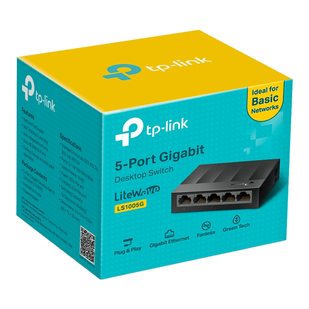 TP-Link LS1005G 5-Port 10/100/1000Mbps Desktop Switch