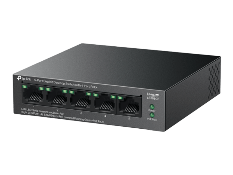 TP-Link LS105GP 5-Port Gigabit Desktop Switch with 4-Port PoE+ - image 2