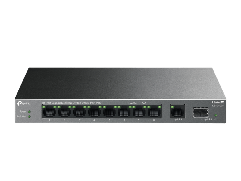 TP Link LS1210 10-Port Gigabit Desktop Switch with 8-Port PoE+ - image 4